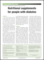 Nutritional Supplements for People with Diabetes