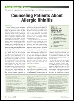 Counseling Patients About Allergic Rhinitis